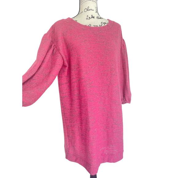 SATURDAY SUNDAY ANTHROPOLOGIE TUNIC DRESS LYLA COZY PINK BALLOON SLEEVE SZ M NWT - Picture 4 of 16